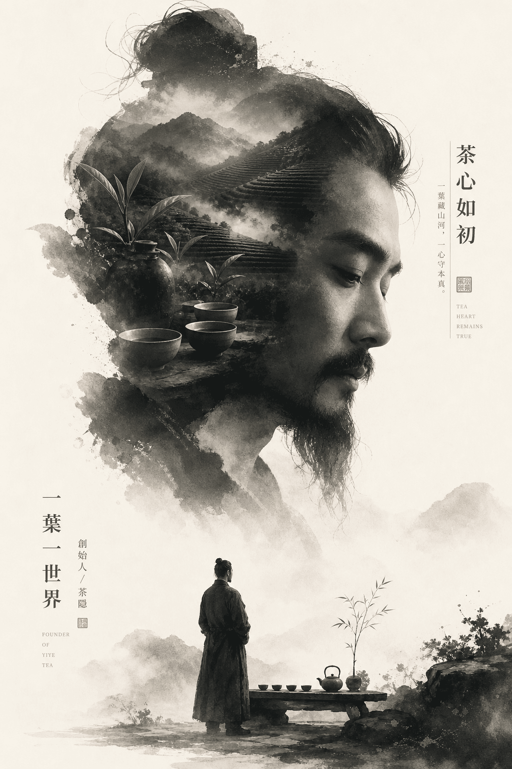水墨双重曝光灵感图